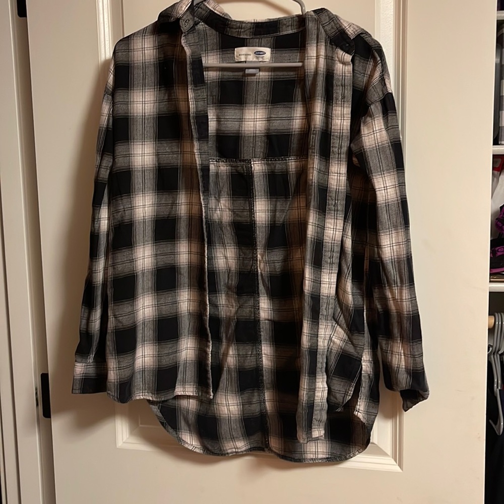black and white plaid flannel